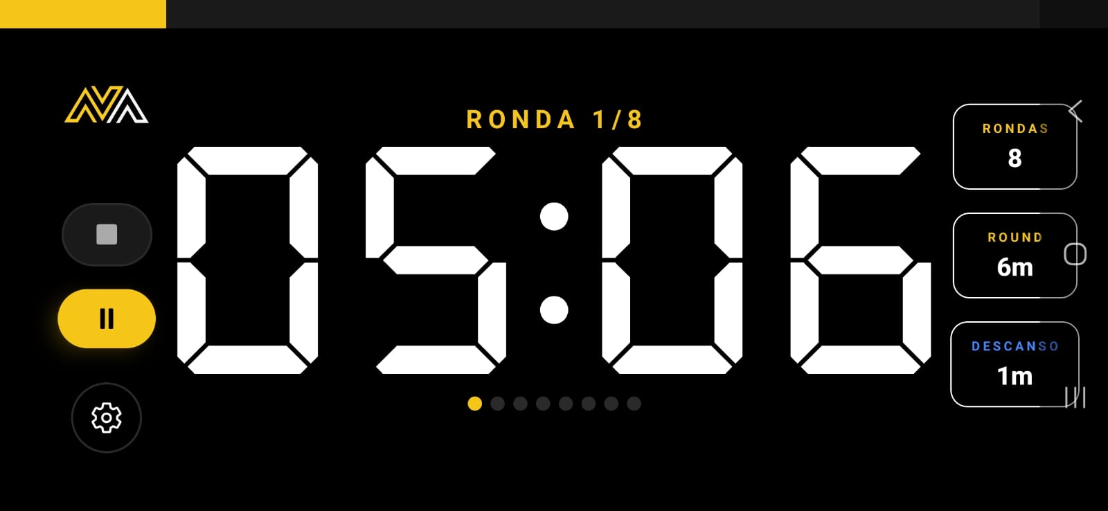 AVANCE BJJ Timer modo landscape